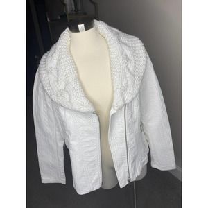 NY & Co white faux leather jacket, size XL, NWT